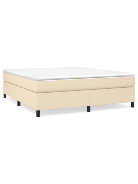 Box spring postel s matrací krémová 160x200 cm textil