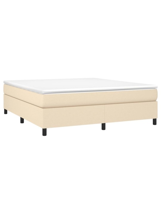 Box spring postel s matrací krémová 160x200 cm textil