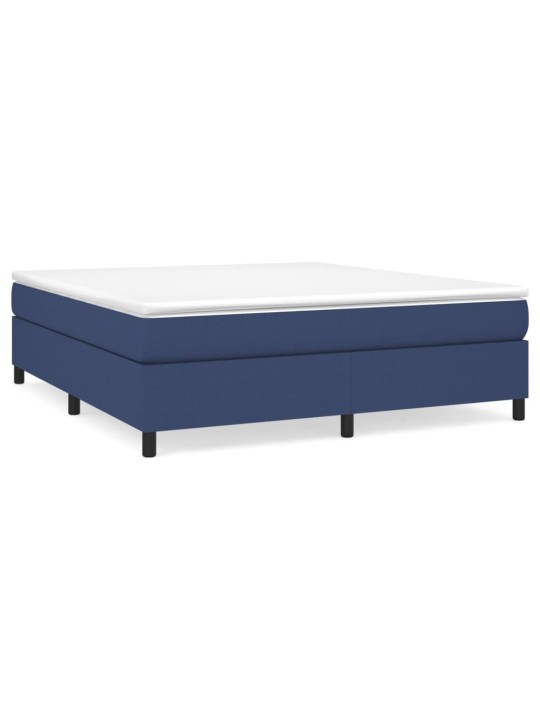 Box spring postel s matrací modrá 160x200 cm textil