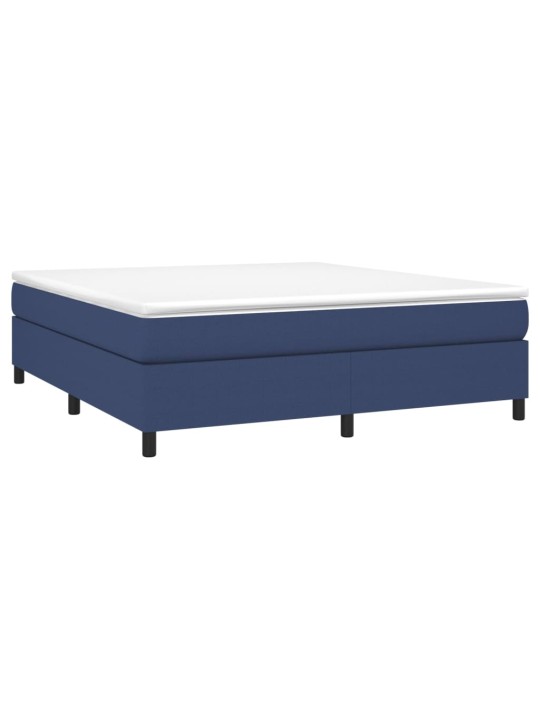 Box spring postel s matrací modrá 160x200 cm textil