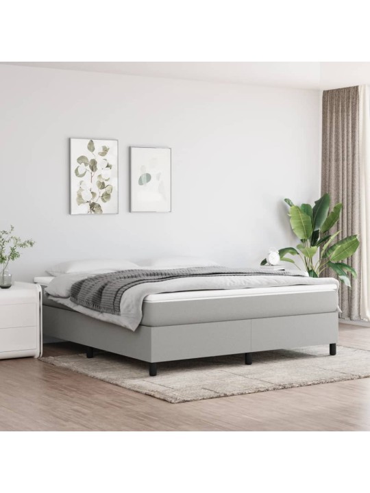 Box spring postel s matrací světle šedá 180 x 200 cm textil