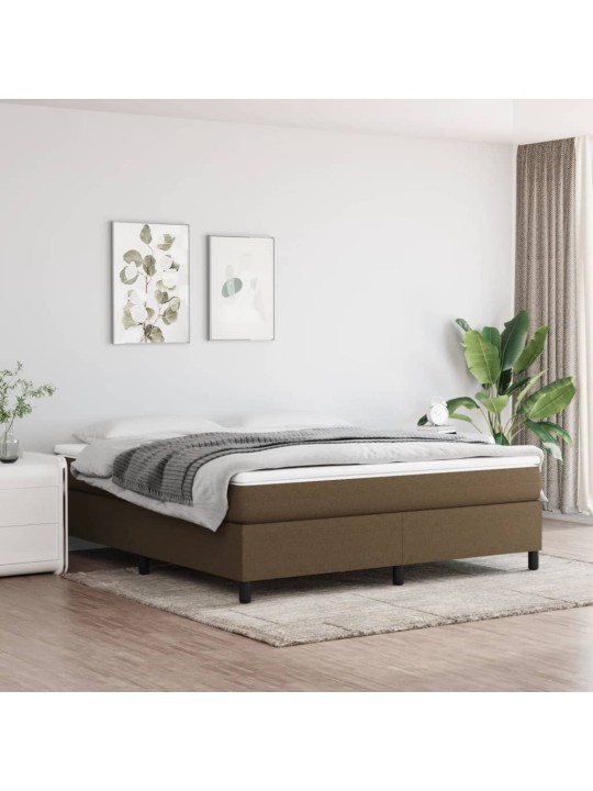 Box spring postel s matrací tmavě hnědá 180x200 cm textil