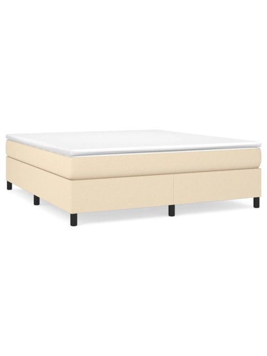 Box spring postel s matrací krémová 180x200 cm textil