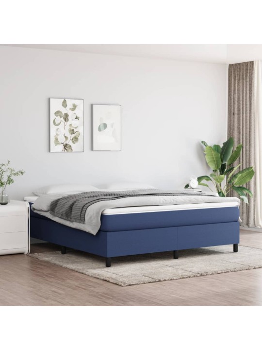 Box spring postel s matrací modrá 180x200 cm textil