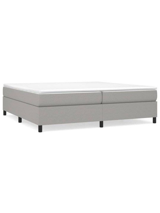 Box spring postel s matrací světle šedá 200 x 200 cm textil