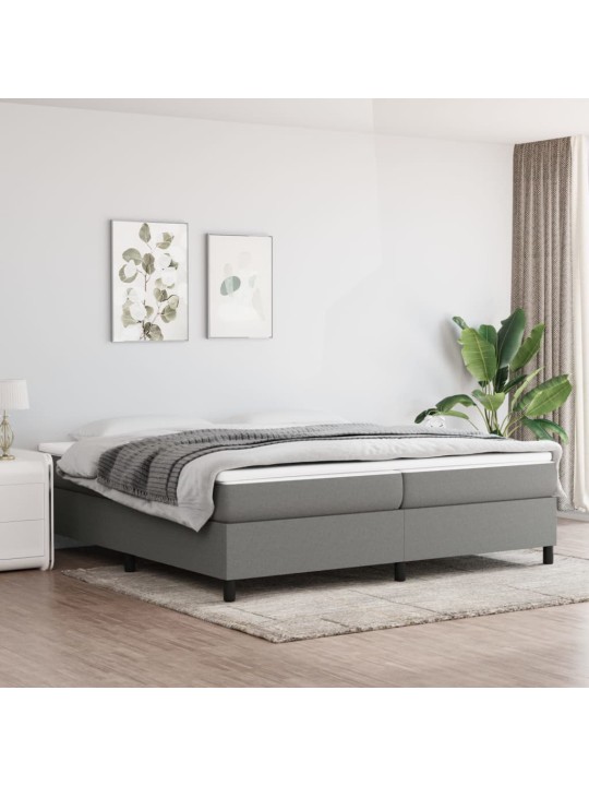 Box spring postel s matrací tmavě šedá 200x200 cm textil