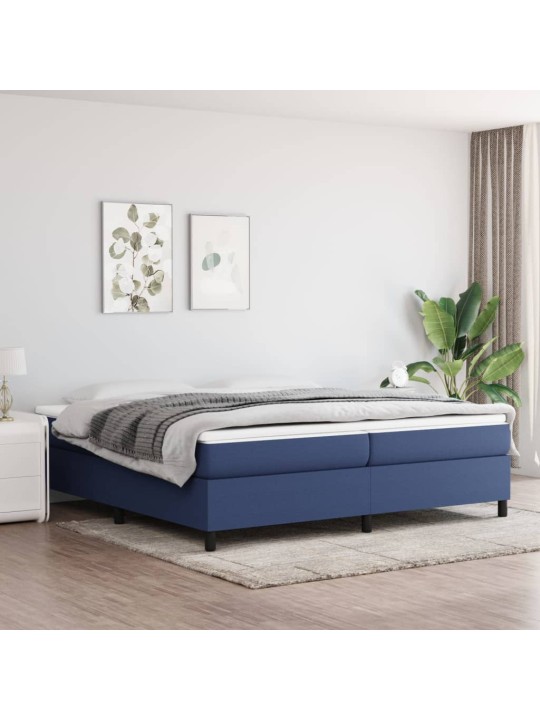 Box spring postel s matrací modrá 200x200 cm textil