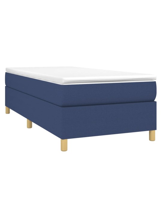 Box spring postel s matrací modrá 80x200 cm textil
