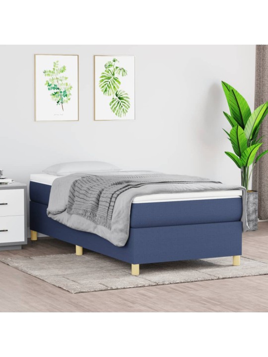 Box spring postel s matrací modrá 80x200 cm textil
