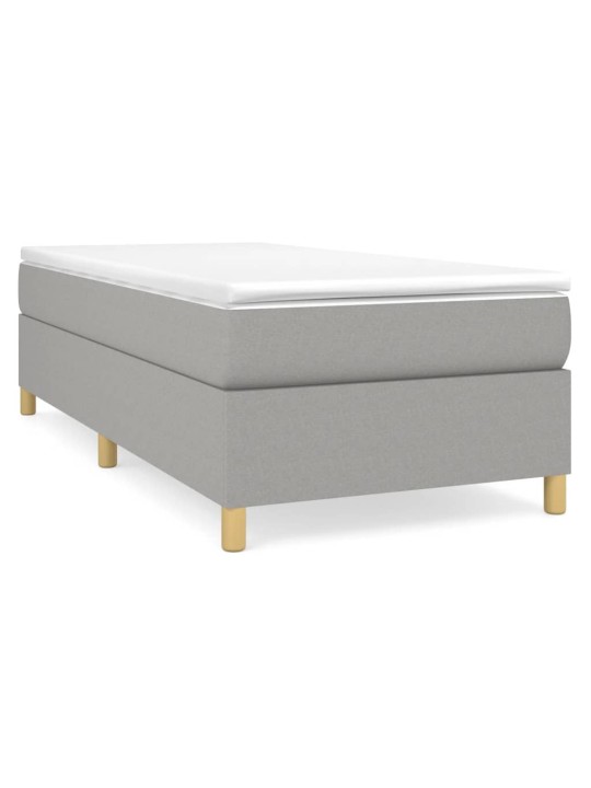 Box spring postel s matrací světle šedá 90x190 cm textil