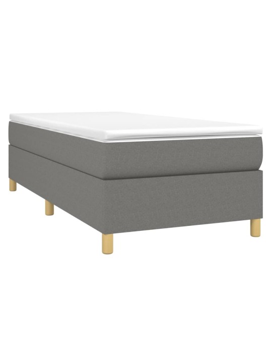 Box spring postel s matrací tmavě šedá 90x200 cm textil