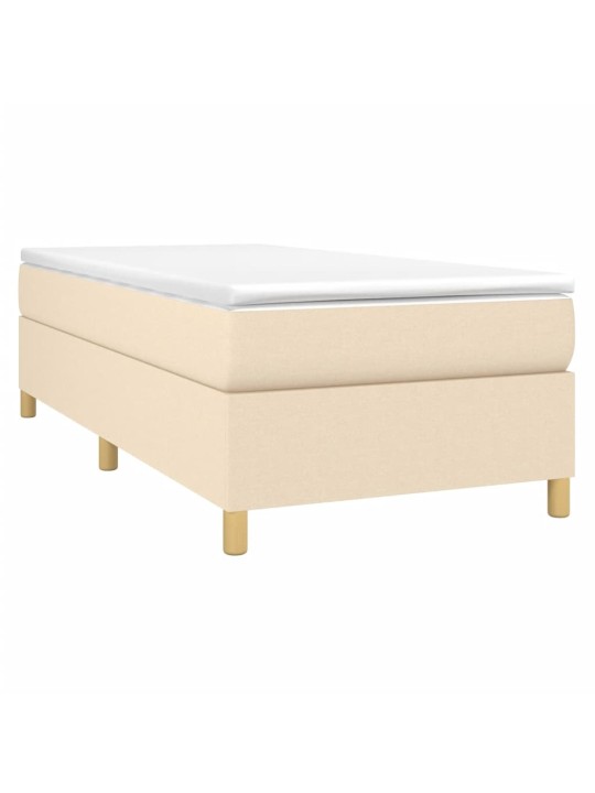 Box spring postel s matrací krémová 90x200 cm textil