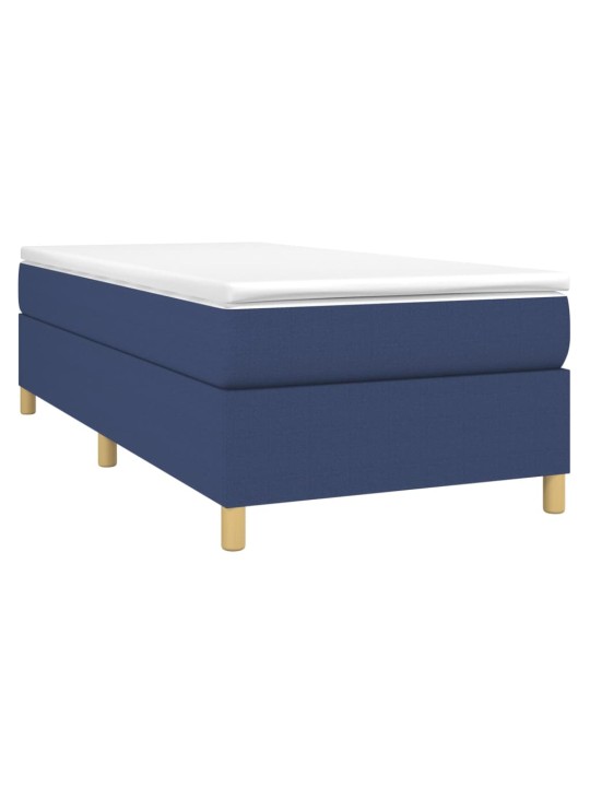 Box spring postel s matrací modrá 90x200 cm textil