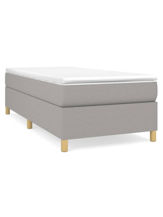Box spring postel s matrací světle šedý 100 x 200 cm textil