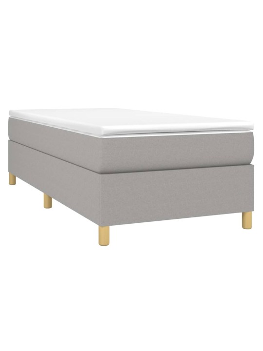 Box spring postel s matrací světle šedý 100 x 200 cm textil