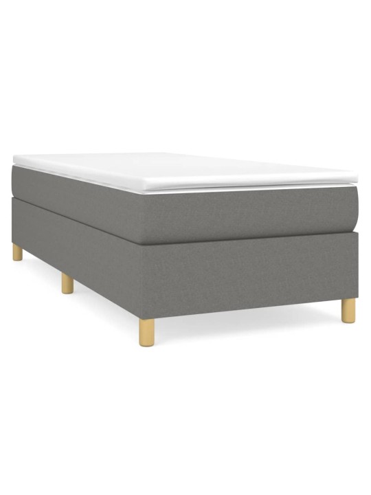 Box spring postel s matrací tmavě šedá 100 x 200 cm textil