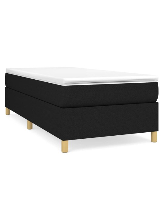 Box spring postel s matrací černá 100 x 200 cm textil