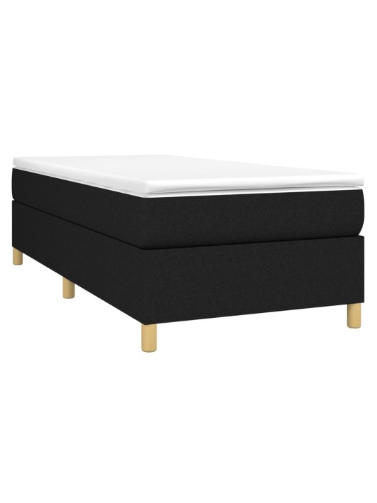 Box spring postel s matrací černá 100 x 200 cm textil