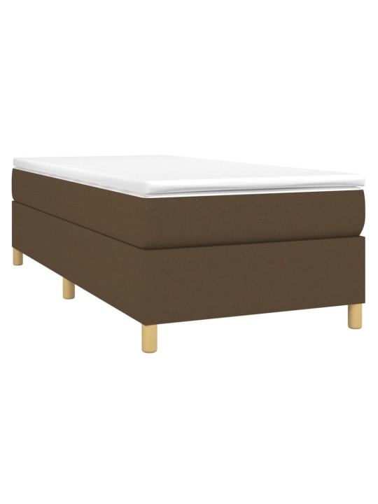 Box spring postel s matrací tmavě hnědá 100 x 200 cm textil