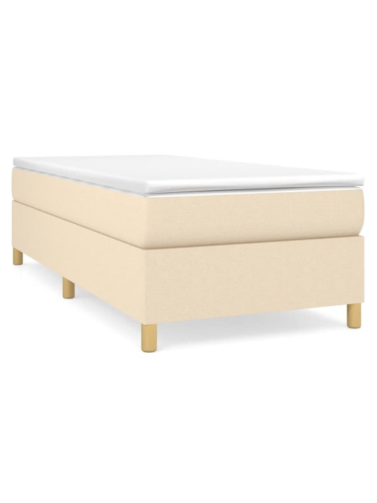 Box spring postel s matrací krémová 100 x 200 cm textil