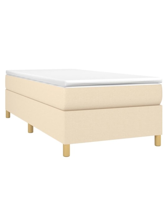 Box spring postel s matrací krémová 100 x 200 cm textil