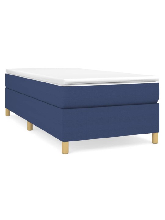 Box spring postel s matrací modrá 100 x 200 cm textil