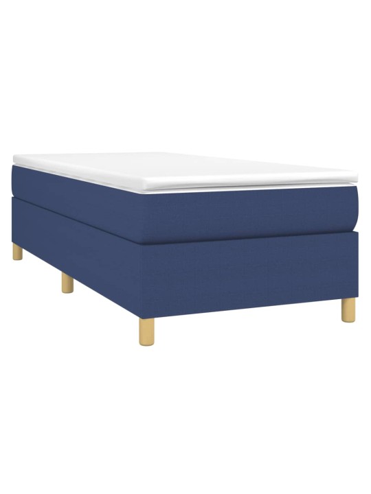 Box spring postel s matrací modrá 100 x 200 cm textil
