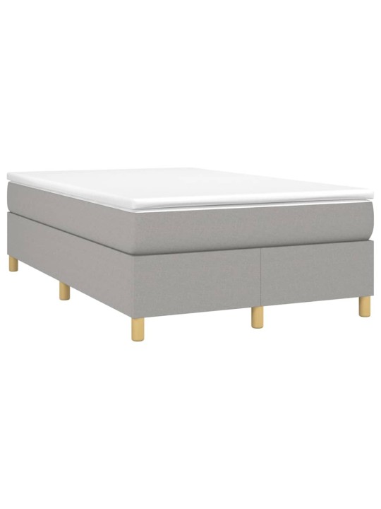 Box spring postel s matrací světle šedá 120 x 200 cm textil