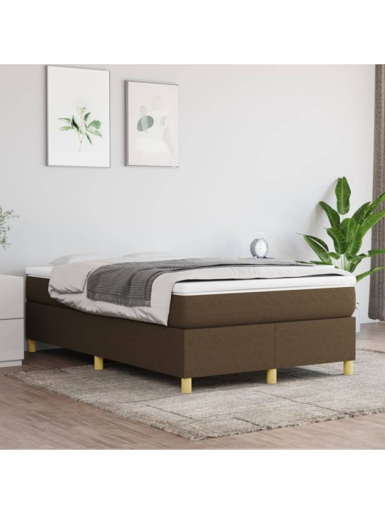 Box spring postel s matrací tmavě hnědá 120x200 cm textil