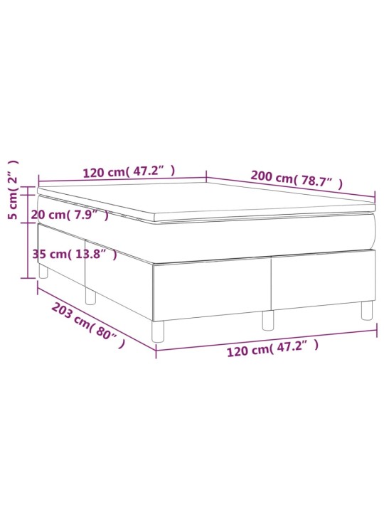 Box spring postel s matrací krémová 120x200 cm textil