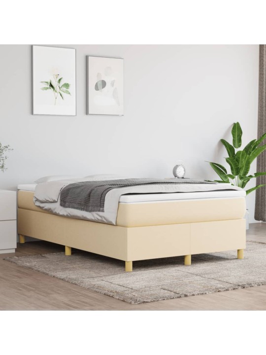 Box spring postel s matrací krémová 120x200 cm textil