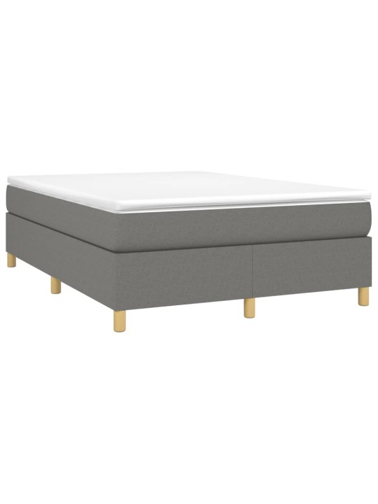 Box spring postel s matrací tmavě šedý 140 x 190 cm textil