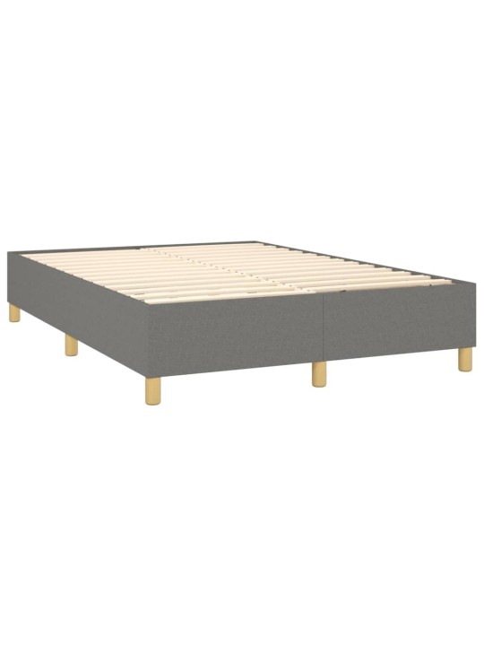 Box spring postel s matrací tmavě šedý 140 x 190 cm textil