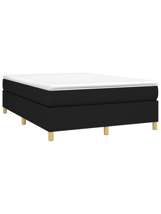 Box spring postel s matrací černá 140 x 190 cm textil