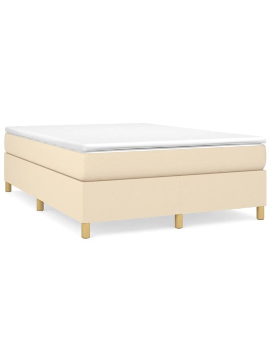 Box spring postel s matrací krémová 140x190 cm textil