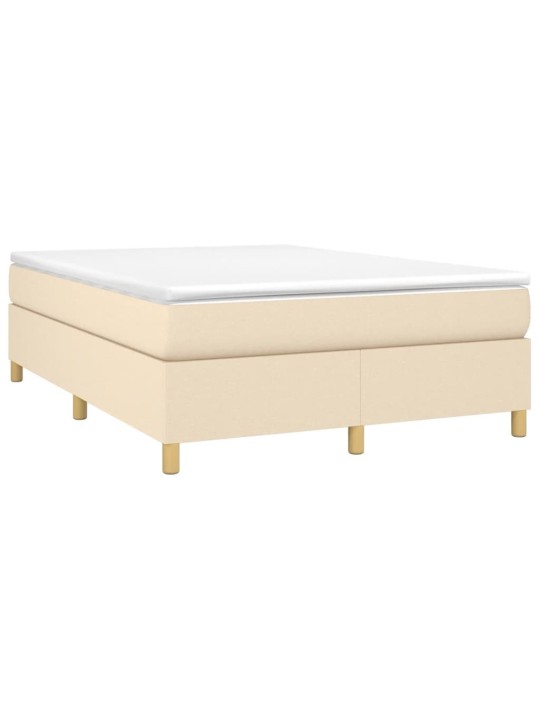 Box spring postel s matrací krémová 140x190 cm textil