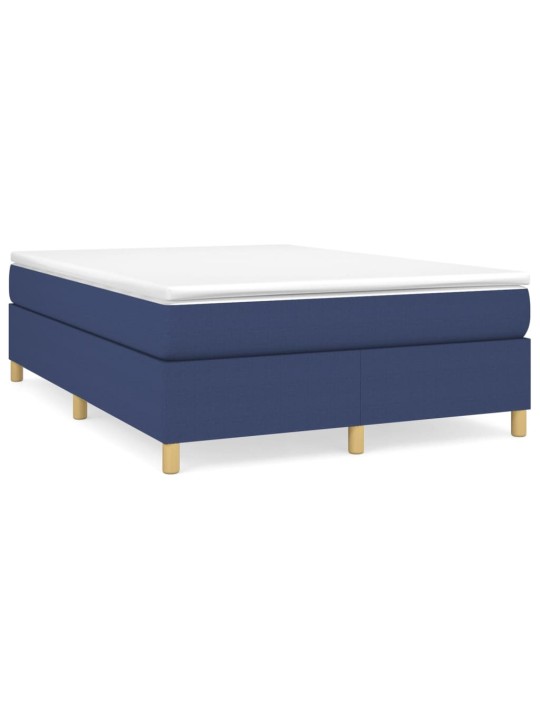 Box spring postel s matrací modrá 140x190 cm textil