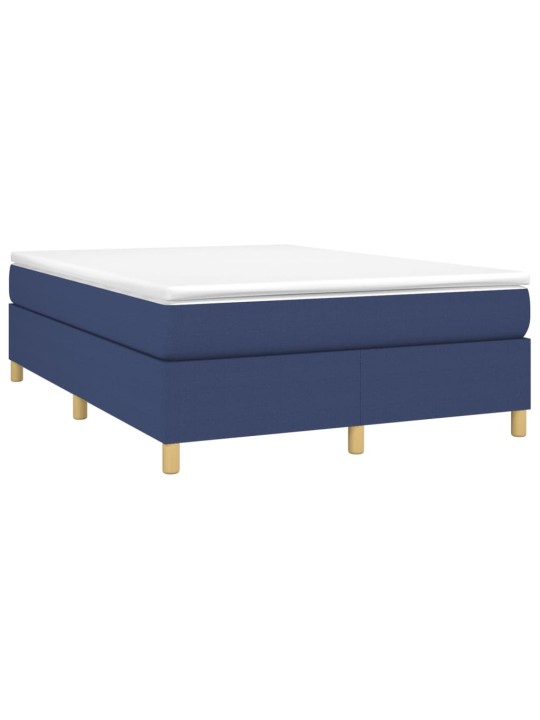 Box spring postel s matrací modrá 140x190 cm textil