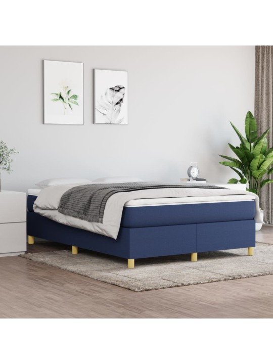 Box spring postel s matrací modrá 140x190 cm textil