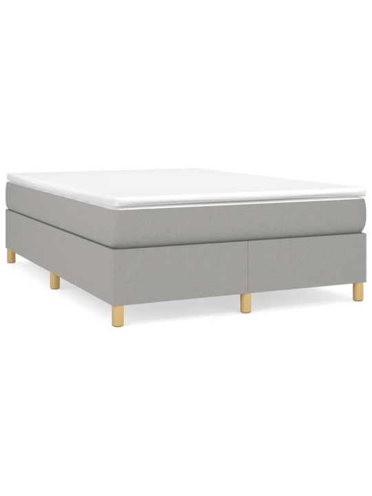 Box spring postel s matrací světle šedá 140 x 200 cm textil