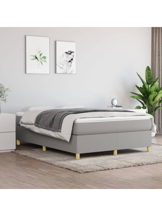Box spring postel s matrací světle šedá 140 x 200 cm textil