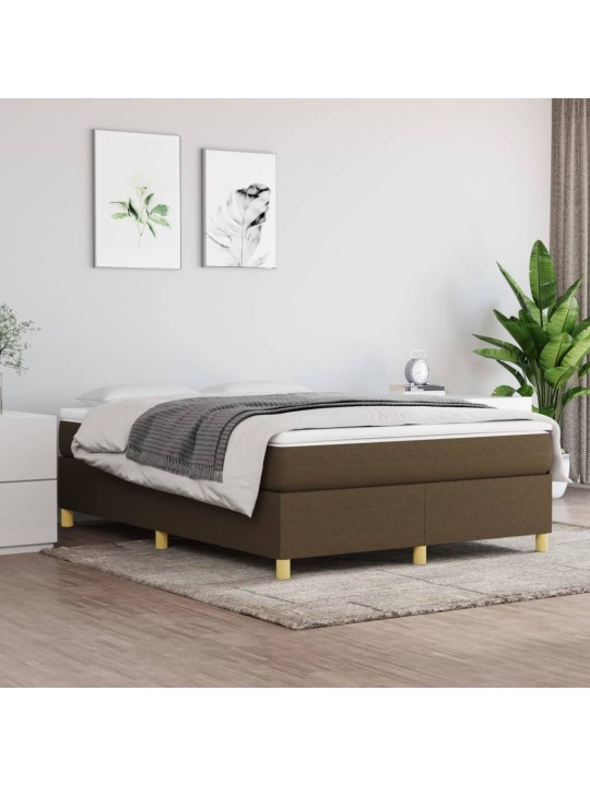 Box spring postel s matrací tmavě hnědá 140x200 cm textil
