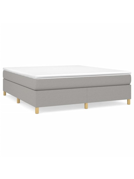 Box spring postel s matrací světle šedá 160 x 200 cm textil