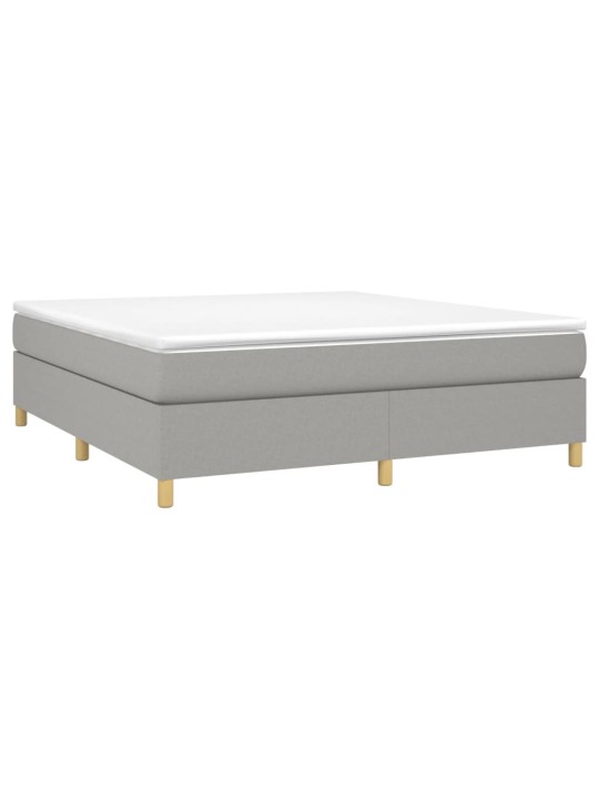 Box spring postel s matrací světle šedá 160 x 200 cm textil