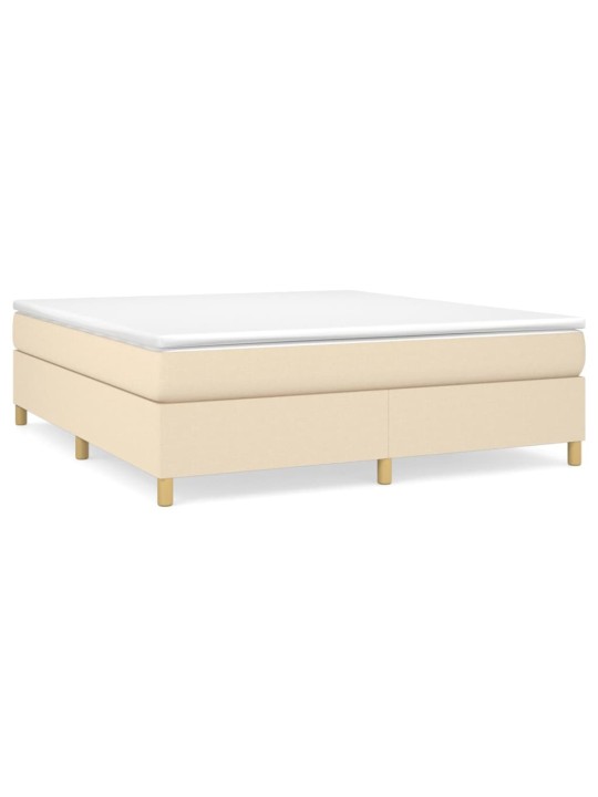 Box spring postel s matrací krémová 160x200 cm textil