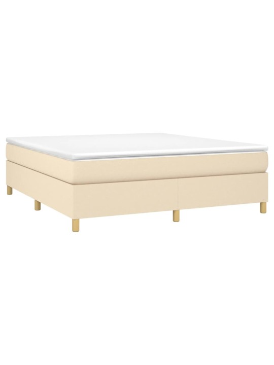 Box spring postel s matrací krémová 160x200 cm textil