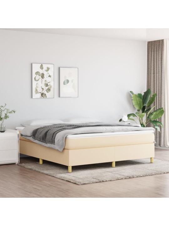Box spring postel s matrací krémová 160x200 cm textil