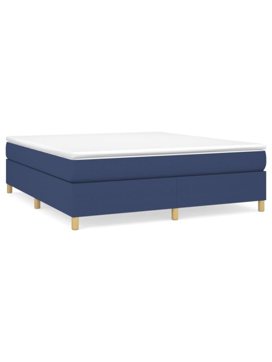 Box spring postel s matrací modrá 160x200 cm textil