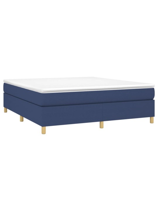 Box spring postel s matrací modrá 160x200 cm textil