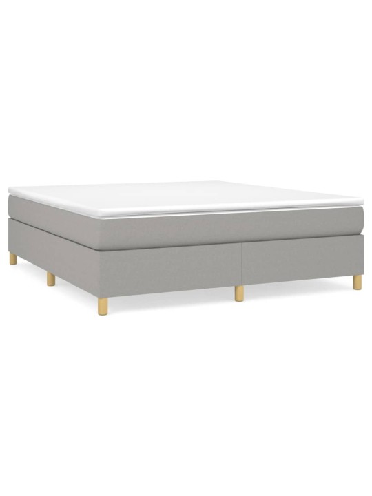 Box spring postel s matrací světle šedá 180 x 200 cm textil